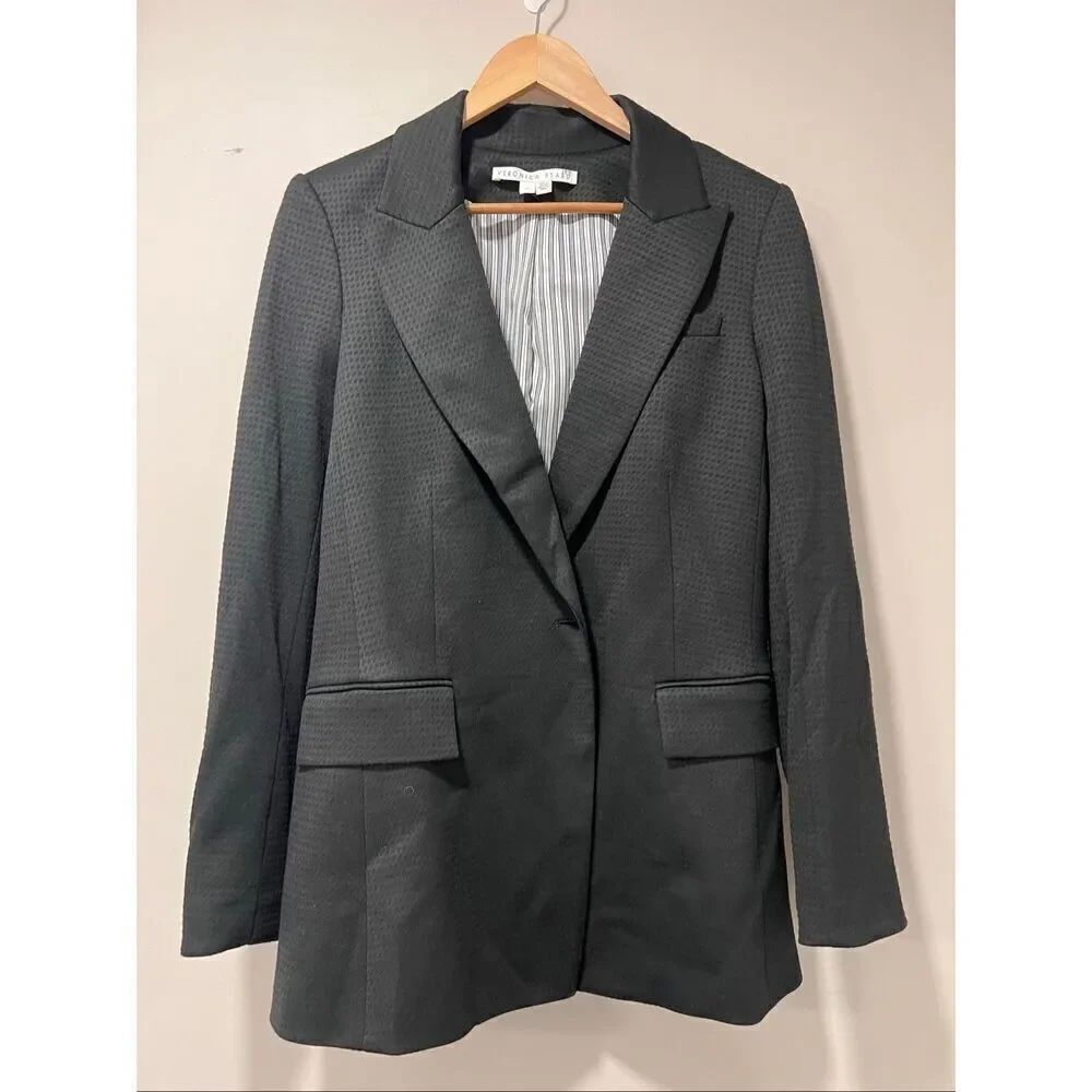 Veronica Beard Women's Black Single Breasted One Button Blazer Size 10 NWOT